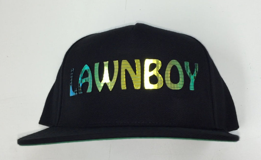 LAWN BOY Heady Hat - Yupoong Premium Snapback with Matrix Green Disco Shine